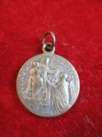 Petite Médaille Religieuse Ancienne/ VIRGO Carmeli/Coeur Du Christ / Bronze Nickelé/Début XXéme       CAN836 - Religion & Esotérisme