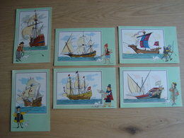 LOT DE 6 VOIR ET SAVOIR PAR HERGE CHEQUE TINTIN MARINE ALBUM 1 ORIGINES A 1700 SERIE 3 - Chromos