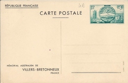 Entier Postal YT 400 CP1 "Mémorial Australien De Villers-Bretonneux" Neuf 55c Vert - Enveloppes Types Et TSC (avant 1995)