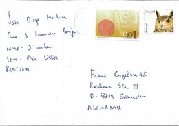 Portugal Cover To Germany With Bird Stamp - Brieven En Documenten