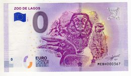 2018-1 BILLET TOURISTIQUE PORTUGAL 0 EURO SOUVENIR N°MEBH000367 ZOO DE LAGOS - Prove Private