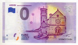 2019-1 BILLET TOURISTIQUE ITALIE 0 EURO SOUVENIR N°SEBW003684 ASSISI BASILIQUE DE FRANCESCO - Pruebas Privadas