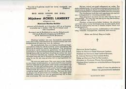 Dp 10206 - ACHIEL LAMBERT - MALFLIET - ST LODEWIJK 1897 + 1960 - Devotion Images