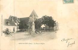 18 Cher : Ainay-le-Viel  La Place Et L'église  Réf 7684 - Ainay-le-Vieil