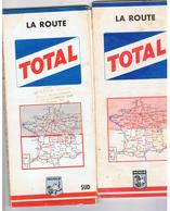 2 Cartes Michelin TOTAL La Route France SUD (  Lot Indissociable ) 1961/1967 - Cartes Routières
