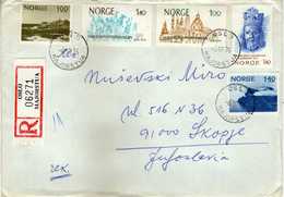 Norway Oslo  Registered Letter 1972 Via Yugoslavia.stamps 1974 The 100th Ann. Of The Universal Postal Union & Tourism - Brieven En Documenten