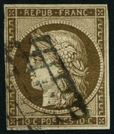 Oblit. N°1a 10c Bistre Brun - TB - 1849-1850 Cérès