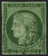 Oblit. N°2 15c Vert, Signé Brun - TB - 1849-1850 Cérès