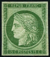** N°2e 15c Vert, Réimp - TB - 1849-1850 Cérès