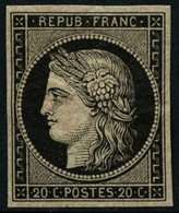 ** N°3 20c Noir S/jaune,signé Roumet - TB - 1849-1850 Cérès