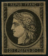 ** N°3F 20c Noir, Réimp - TB - 1849-1850 Ceres