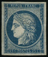 * N°4 25c Bleu, Signé Calves Et Brun - TB - 1849-1850 Ceres