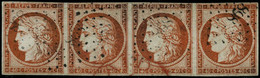 Oblit. N°5 40c Orange, Bande De 4 Obl PC 898 - TB - 1849-1850 Cérès