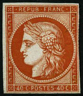 (*) N°5a 40c Orange Vif SG, Fraicheur Postale Signé Calves - TB - 1849-1850 Cérès