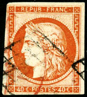 Oblit. N°5a 40c Orange Vif, Signé JF Brun - TB - 1849-1850 Cérès