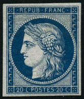 ** N°8F 20c Bleu, Réimp - TB - 1849-1850 Ceres