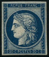 ** N°8F 20c Bleu, Réimp - TB - 1849-1850 Ceres