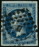 Oblit. N°14Ad 20c Bleu S/vert, Type I - TB - 1853-1860 Napoleon III