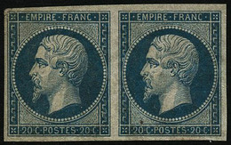 ** N°14B 20c Bleu, Type II Paire - TB - 1853-1860 Napoléon III