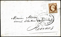 Lettre N°16 40c Orange S/lettre, Roulette D'étoile Touché En Bas, Bel Aspect (cote Cérès) - B - 1853-1860 Napoléon III
