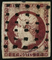 Oblit. N°18 1F Carmin Au Filet En Bas à Droite - B - 1853-1860 Napoléon III