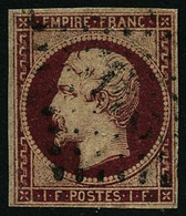 Oblit. N°18a 1F Carmin Foncé, Infime Pelurage - B - 1853-1860 Napoleon III