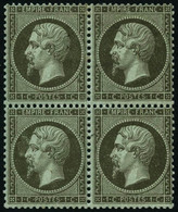 * N°19 1c Olive, Bloc De 4 - TB - 1862 Napoléon III.