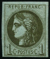 ** N°39Ab 1c Olive Foncé, R1 - TB - 1870 Emission De Bordeaux