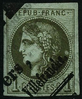 Oblit. N°39C 1c Olive R3, Obl Typo - TB - 1870 Ausgabe Bordeaux