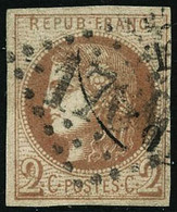 Oblit. N°40B 2c Brun-rouge R2, Signé Calves - TB - 1870 Emission De Bordeaux