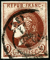 Oblit. N°40Bf 2c Rouge-brique Foncé, Nuance Exceptionnelle - TB - 1870 Ausgabe Bordeaux