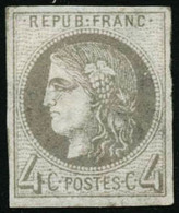 ** N°41B 4c Gris R2 - TB - 1870 Ausgabe Bordeaux