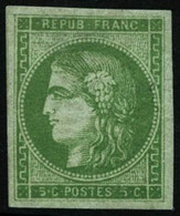 ** N°42A 5c Vert-jaune R1, Signé Cottin Très RARE - TB - 1870 Ausgabe Bordeaux