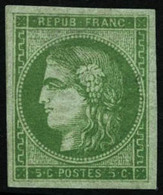 ** N°42A 5c Vert-jaune R1, Signé Cottin Très RARE - TB - 1870 Uitgave Van Bordeaux