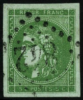 Oblit. N°42B 5c Vert-jaune, R2 Pièce De Luxe  - TB - 1870 Ausgabe Bordeaux