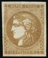 ** N°43A 10c Bistre R1, Signé JF Brun  - TB - 1870 Uitgave Van Bordeaux