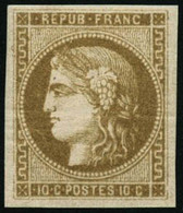 ** N°43Ab 10c Bistre Verdâtre R1 - TB - 1870 Ausgabe Bordeaux