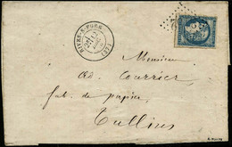 Lettre N°44A 20c Bleu, Type I R1s/lettre, Cachet D'arrivée Au Verso - TB - 1870 Ausgabe Bordeaux