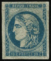 ** N°45C 20c Bleu, Type II  R3 - TB - 1870 Emission De Bordeaux