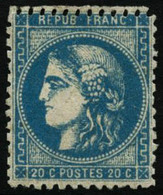 ** N°46B 20c Bleu, Type III R2 , Dentelé - TB - 1870 Emission De Bordeaux
