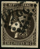 Oblit. N°47b 30c Brun-noir - TB - 1870 Emission De Bordeaux