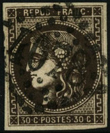 Oblit. N°47d 30c Brun Foncé - TB - 1870 Ausgabe Bordeaux