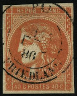 Oblit. N°48 40c Orange - TB - 1870 Ausgabe Bordeaux