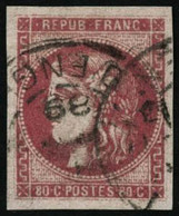 Oblit. N°49 80c Rose - TB - 1870 Ausgabe Bordeaux