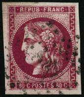 Oblit. N°49c 80c Rose Carminé - TB - 1870 Ausgabe Bordeaux