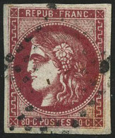 Oblit. N°49d 80c Groseille - TB - 1870 Emission De Bordeaux