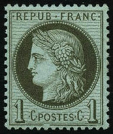 ** N°50b 1c Vert-olive, Trait Inférieur Du Cadre Brisé - TB - 1871-1875 Cérès