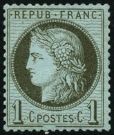 ** N°50b 1c Vert-olive , Trait Inférieur Du Cadre Brisé - TB - 1871-1875 Cérès