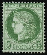 ** N°53 5c Vert-jaune S/azuré - TB - 1871-1875 Cérès