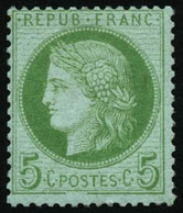 ** N°53 5c Vert-jaune S/azuré, Signé Brun - TB - 1871-1875 Ceres